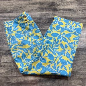 Lilly Pulitzer Blue Butterfly Capris Pants Size 6